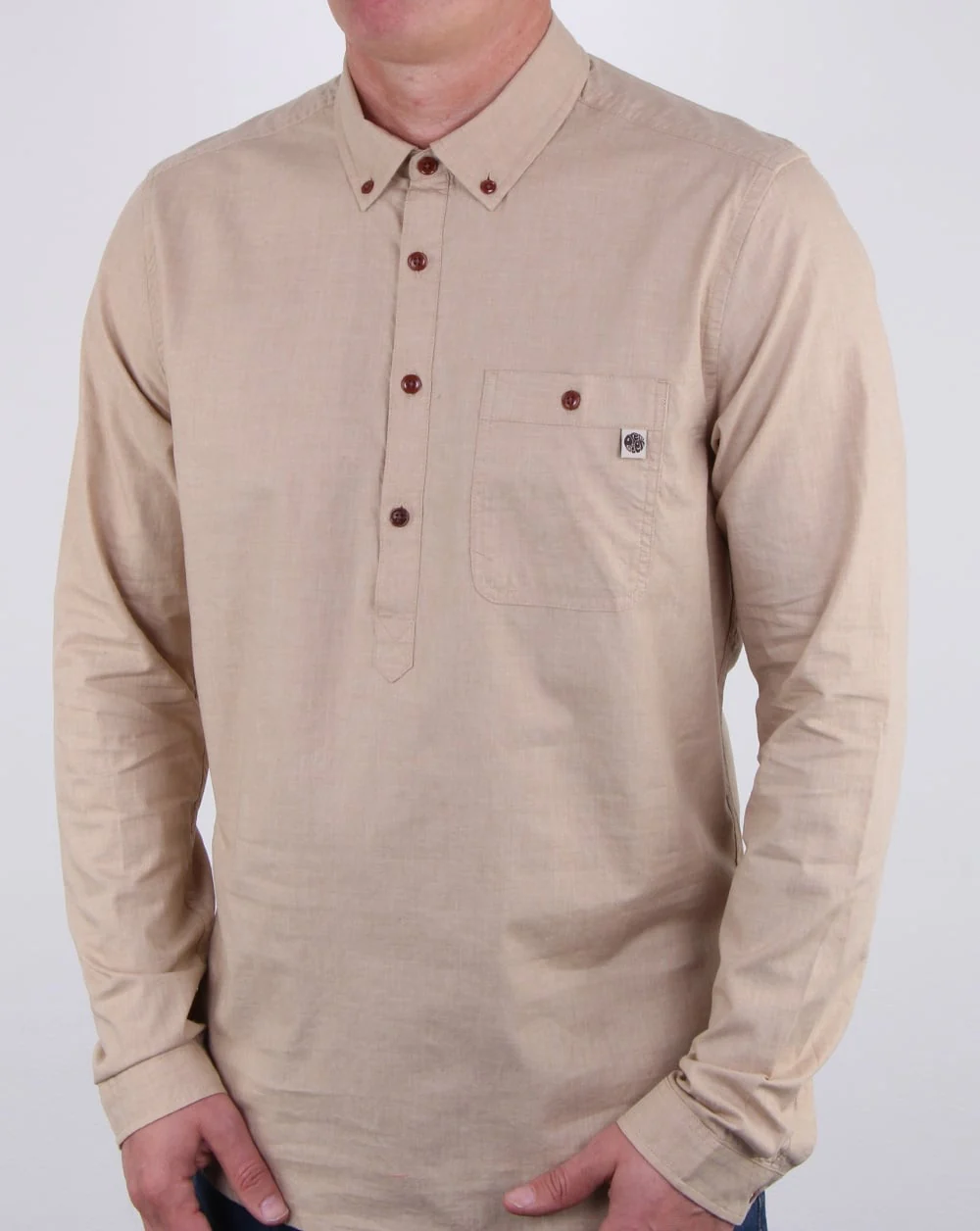 Pretty Green Brixham Overhead Shirt Stone