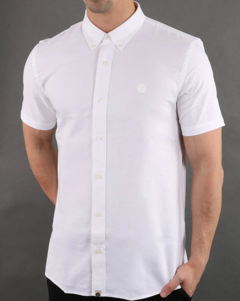 Pretty Green Classic Fit Oxford Shirt White - Image 2