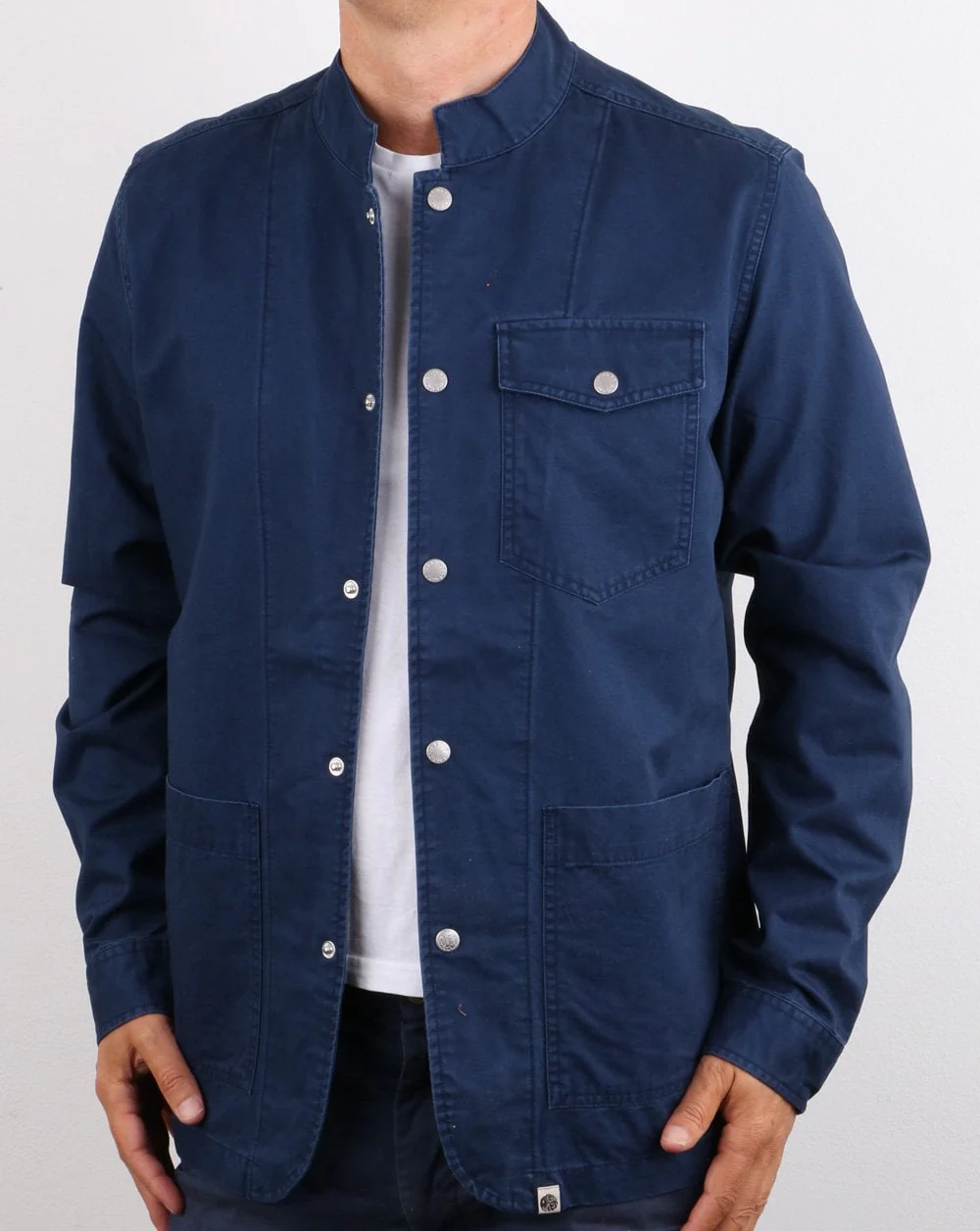 Pretty Green Creed Overshirt Navy - Image 2