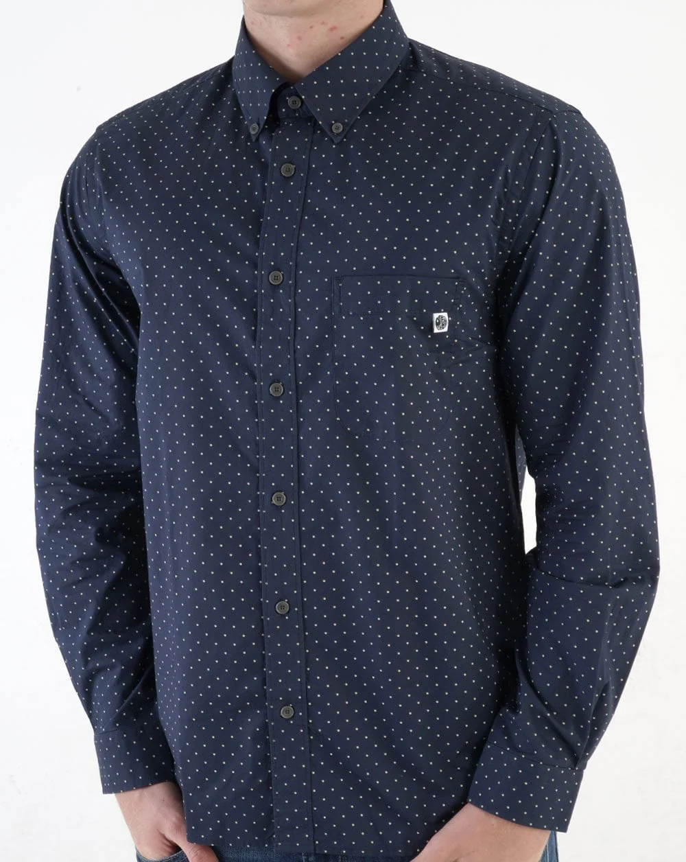 Pretty Green Dot Shirt Navy