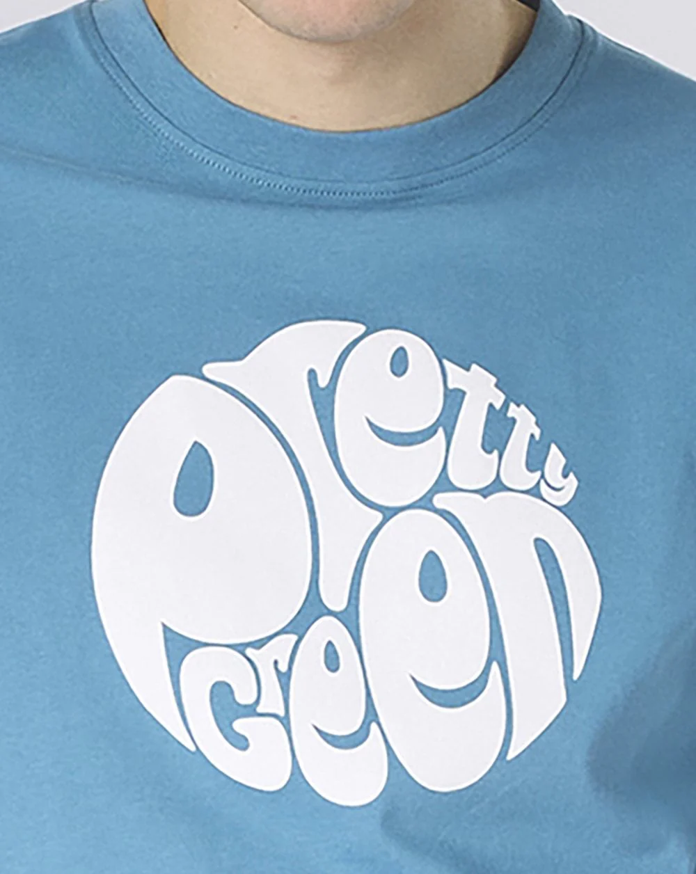 Pretty Green Gillespie Logo T Shirt Blue/White - Image 2