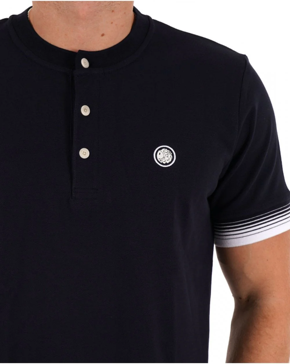 Pretty Green Gradient Tipped Grandad Tee Navy - Image 2