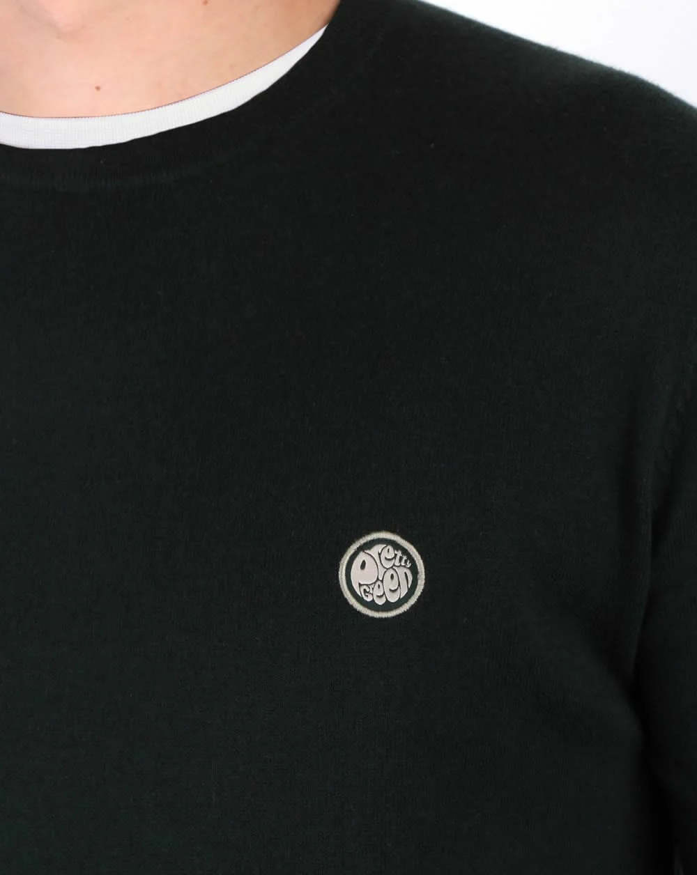 Pretty Green Hinchcliffe Crew Neck Jumper Green - Image 2