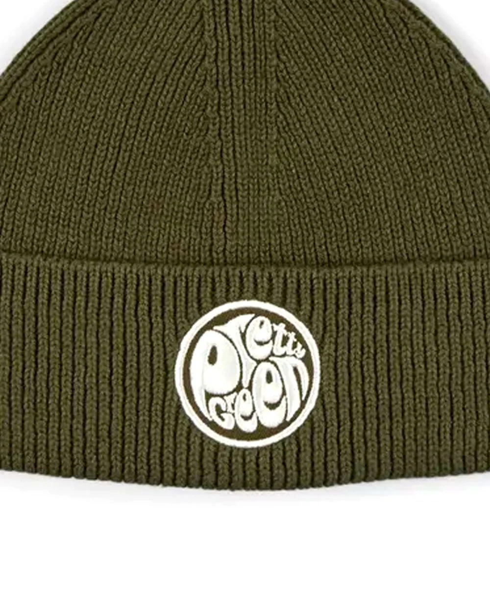 Pretty Green Logo Knit Beanie Khaki - Image 2