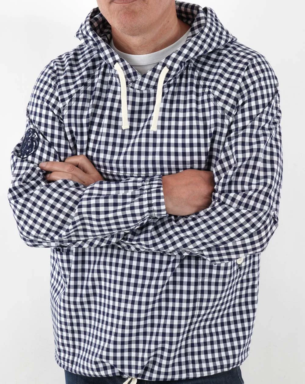 Pretty Green Ohd Smock Jacket Navy Gingham - Image 4