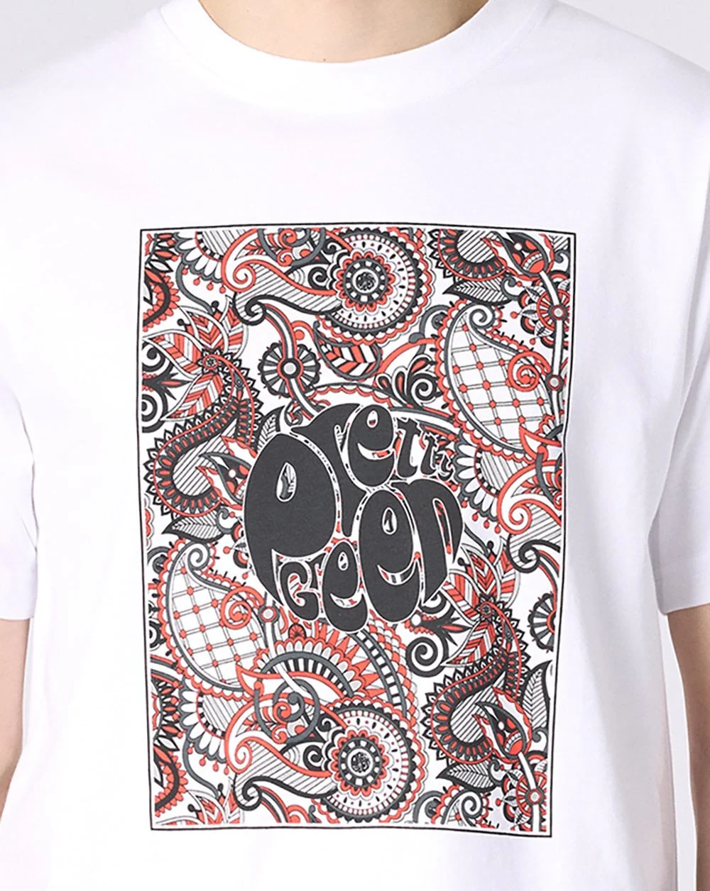Pretty Green Resonance Box Logo T Shirt White - Image 2