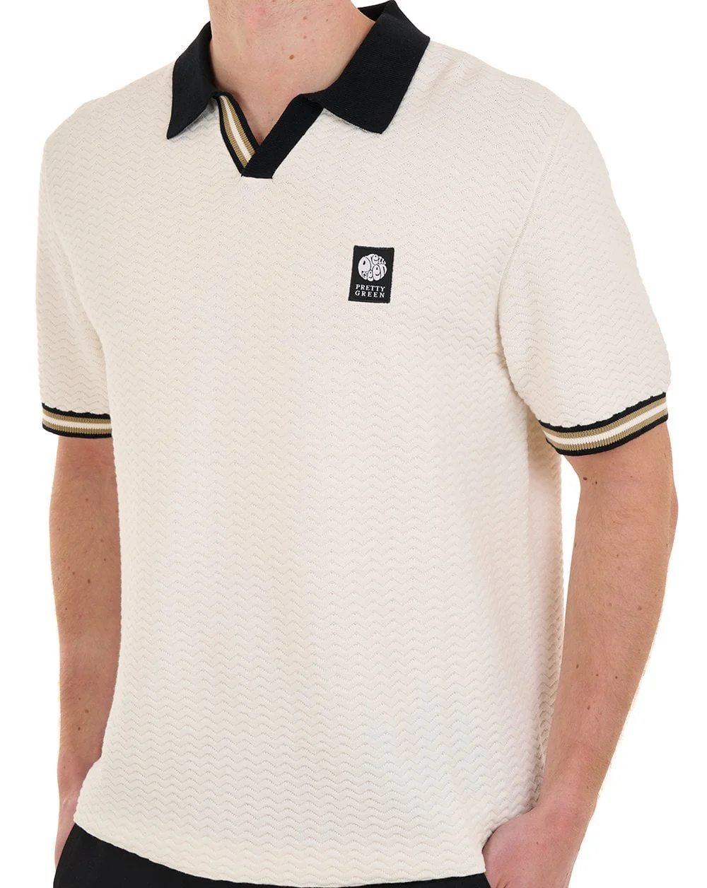 Pretty Green Stratosphere Knit Polo White - Image 2
