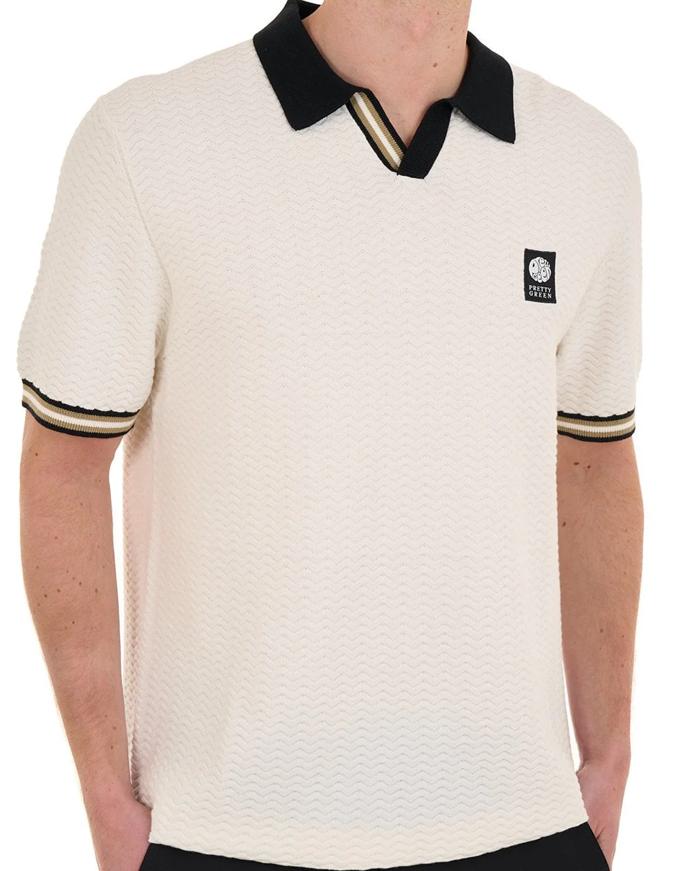 Pretty Green Stratosphere Knit Polo White - Image 3