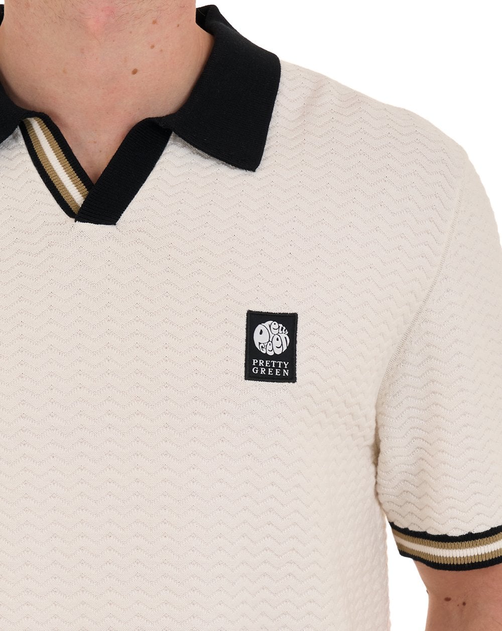 Pretty Green Stratosphere Knit Polo White - Image 4