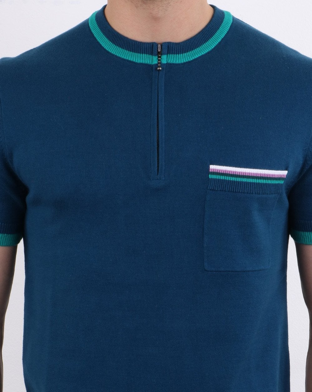 Pretty Green Wenn Knitted T-shirt Blue - Image 4