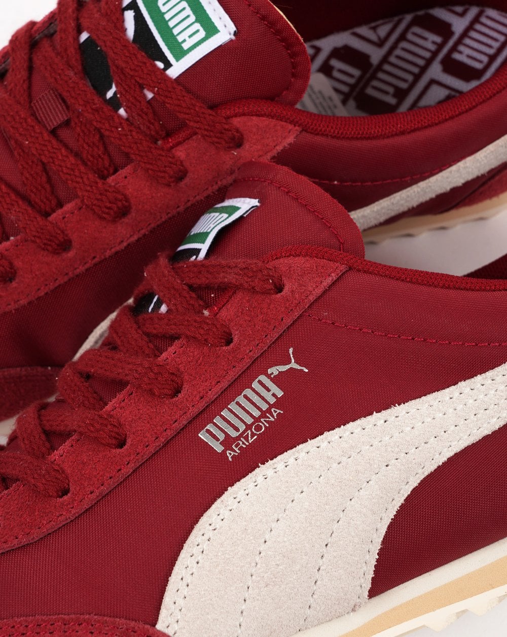 Puma Arizona Nylon Trainers Deep Red Off White - Image 3