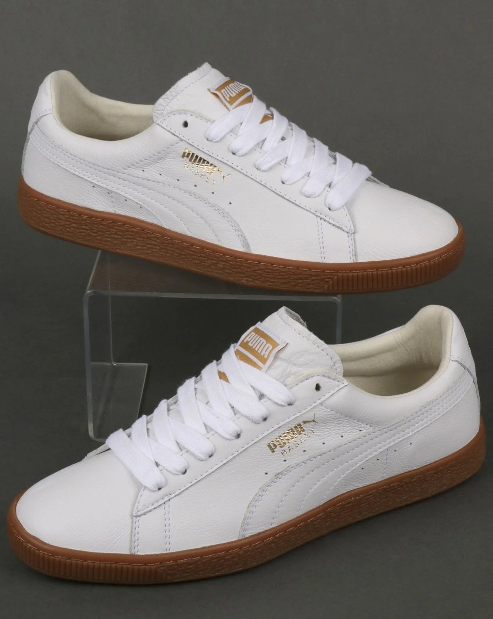 Puma Basket Classic Gum Trainer White/Metallic Gold - NEW DUE