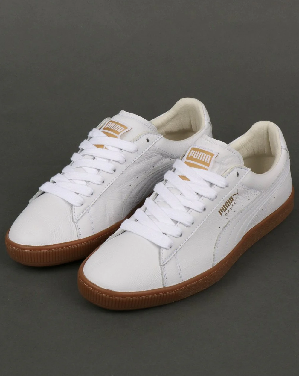 Puma Basket Classic Gum Trainer White/Metallic Gold - NEW DUE - Image 3