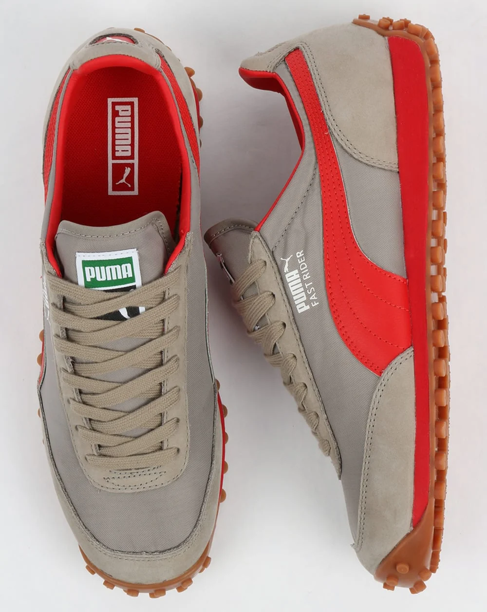 Puma Fast Rider OG Trainers Grey/Cherry Tomato - Image 2