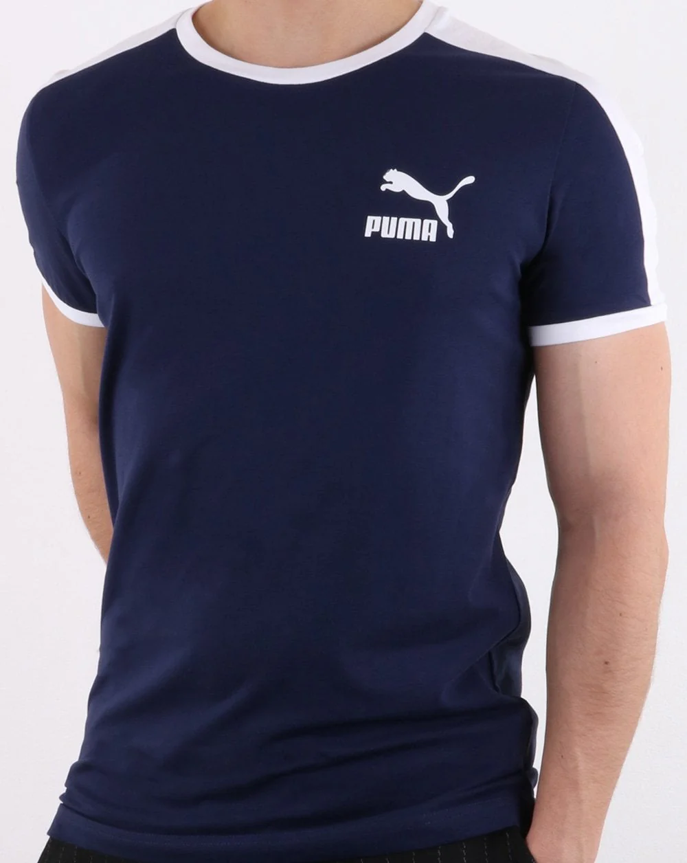 Puma Iconic T7 Slim T-shirt Navy - Image 2