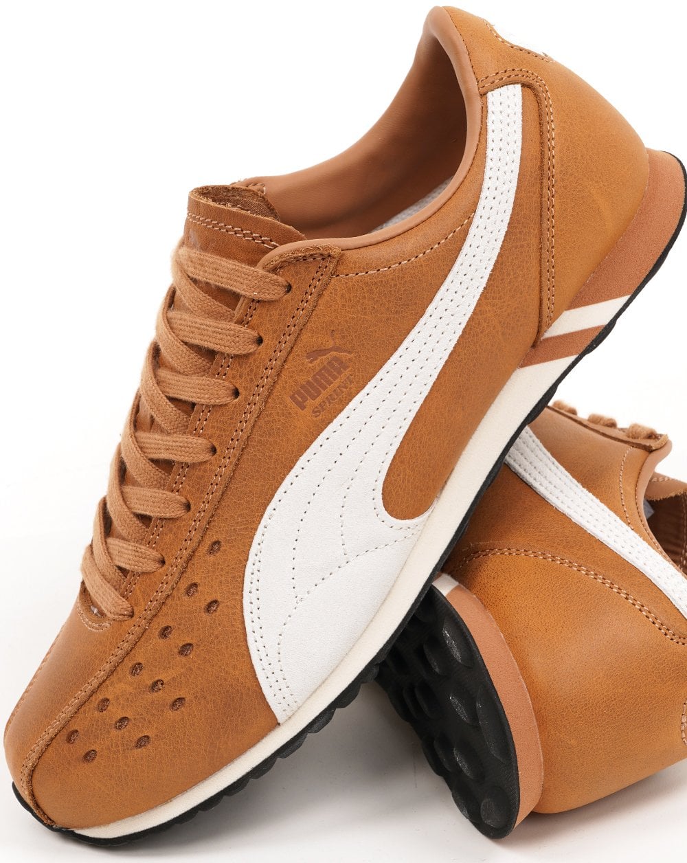Puma Sprint Premium Trainers Tan - Image 2