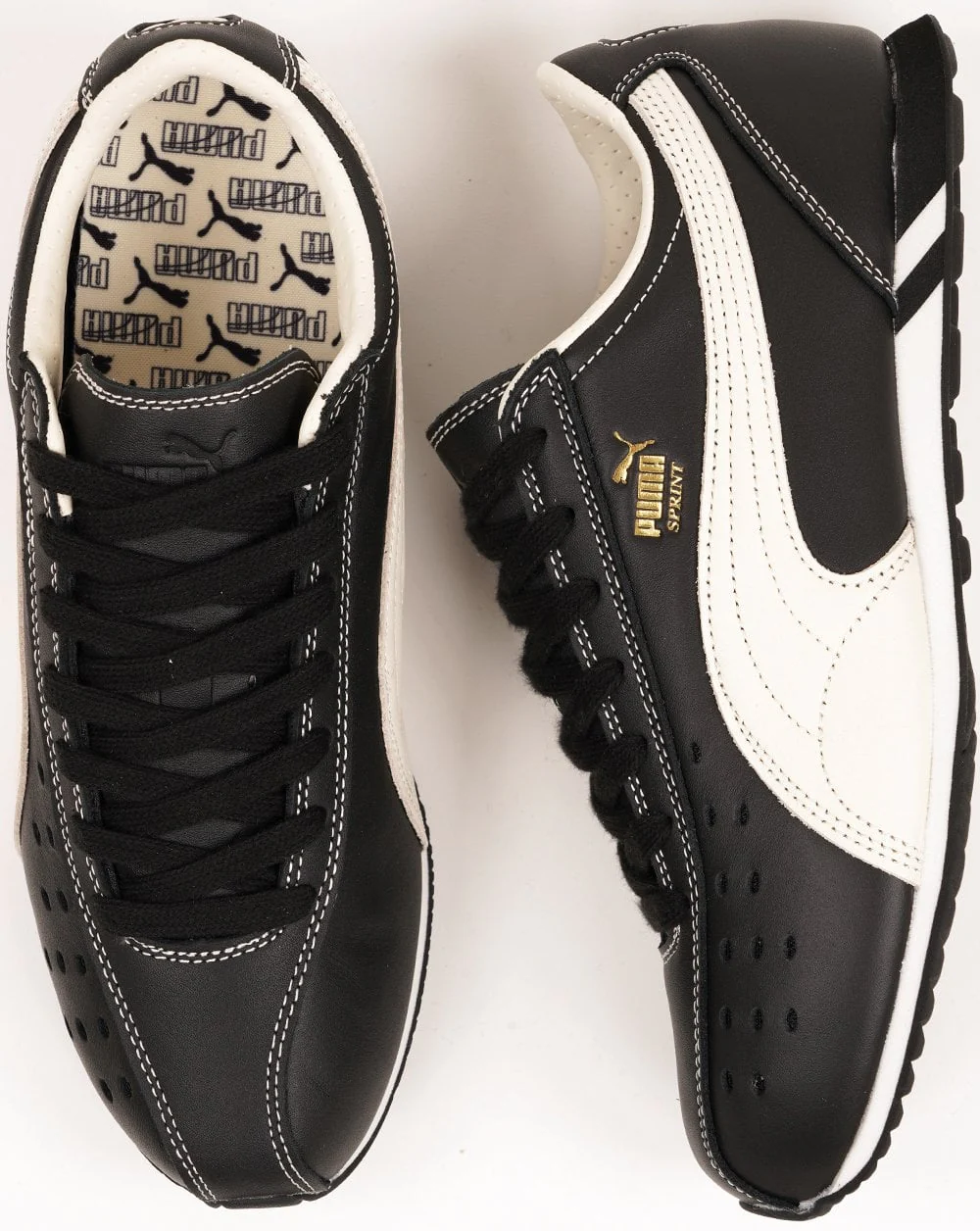 Puma Sprint Trainers Black/Whisper White - Image 4