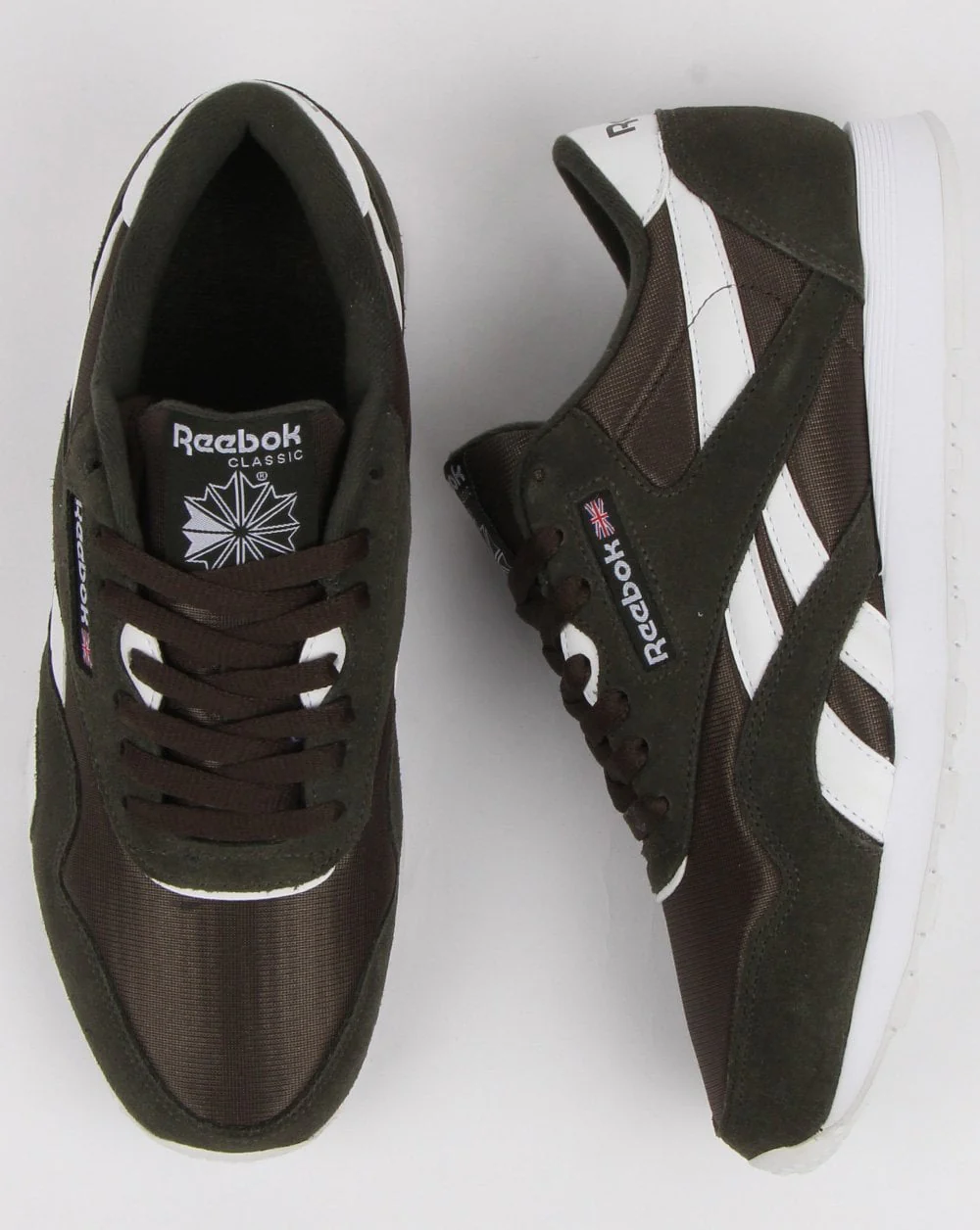 Reebok Cl Nylon Trainers Dark Green/white - Image 2