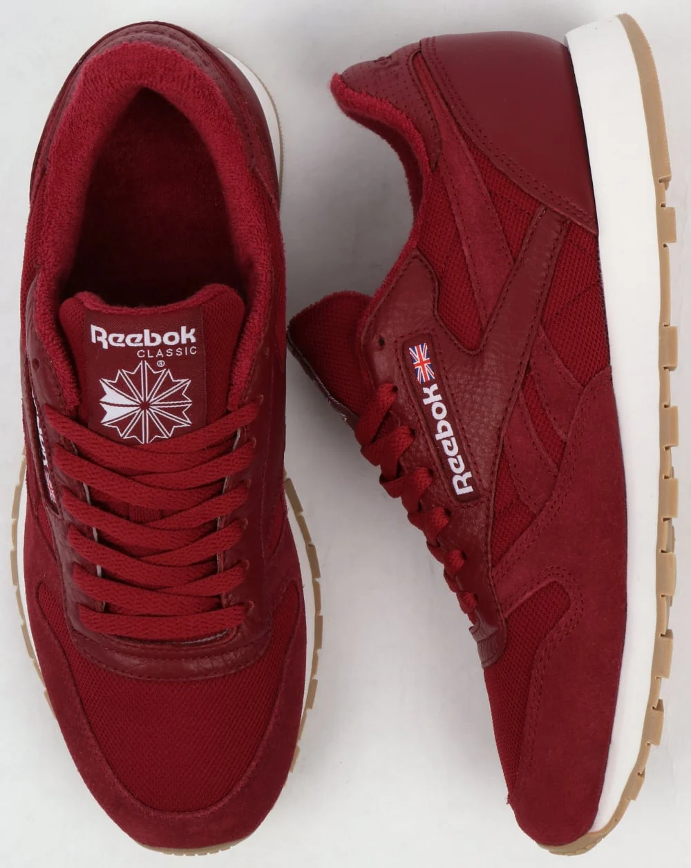 Reebok Classic Leather ESTL Trainers Urban Maroon/White - Image 2