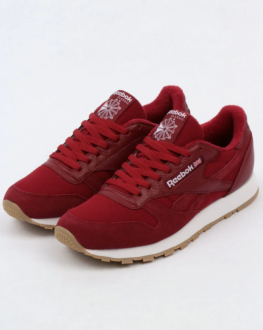 Reebok Classic Leather ESTL Trainers Urban Maroon/White - Image 4