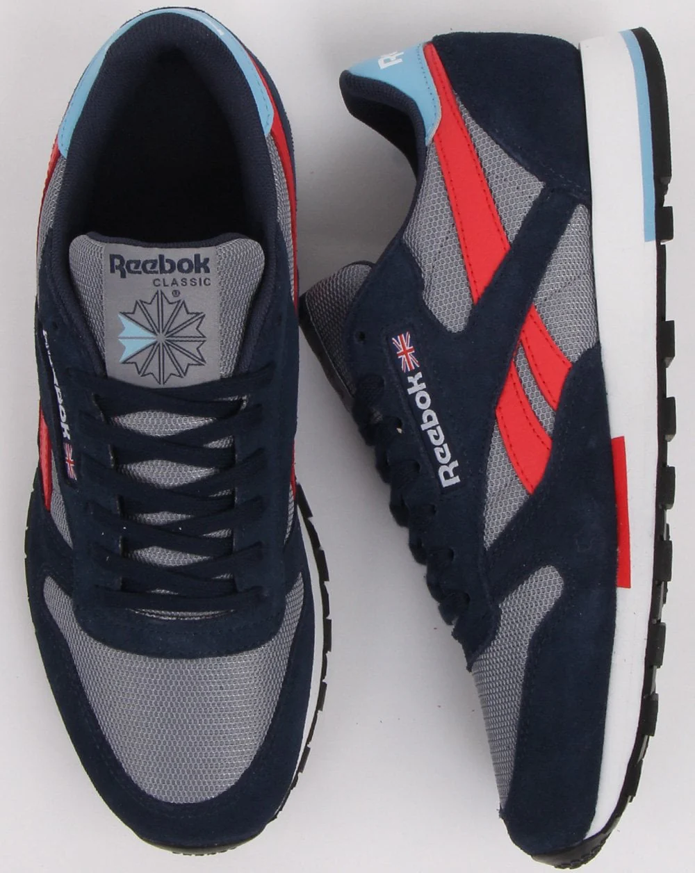 Reebok Classic Leather Trainers Grey/navy - Image 2