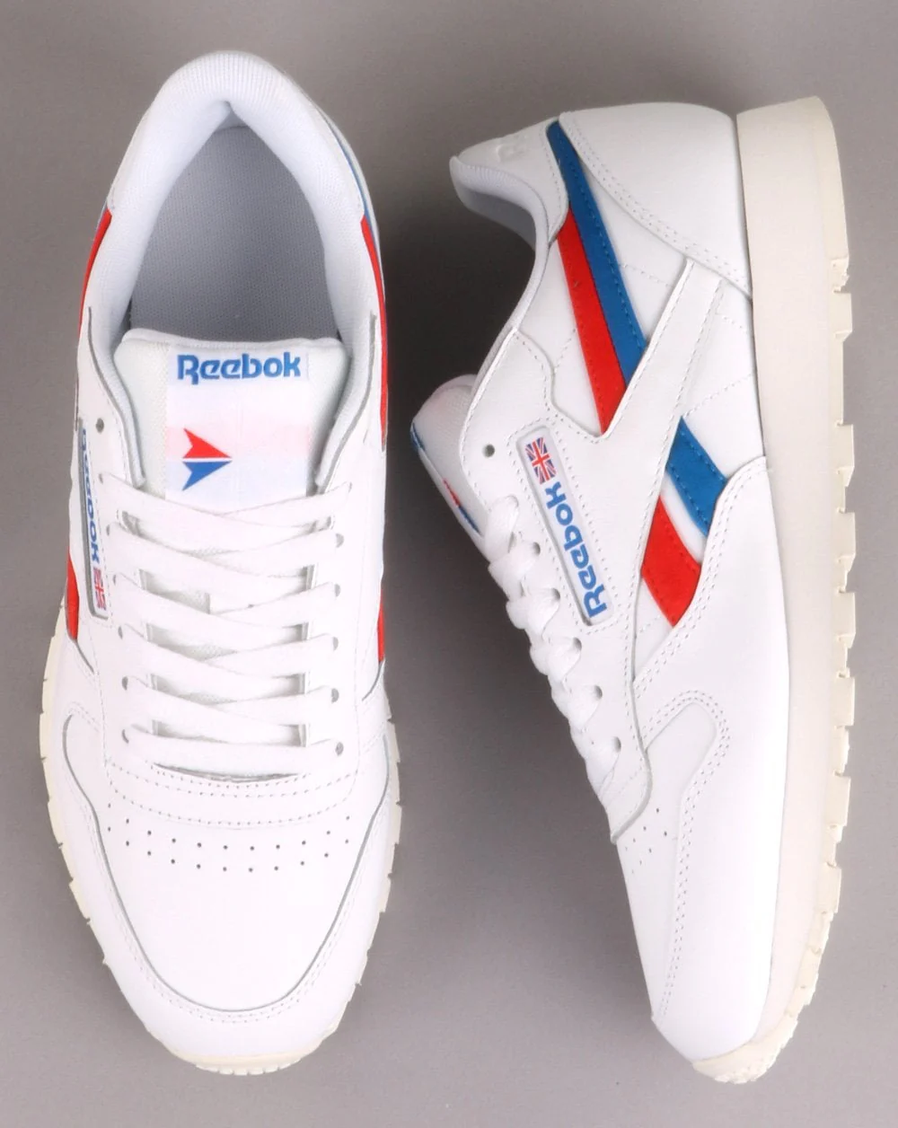 Reebok Classic Leather Trainers White/red/blue - Image 2