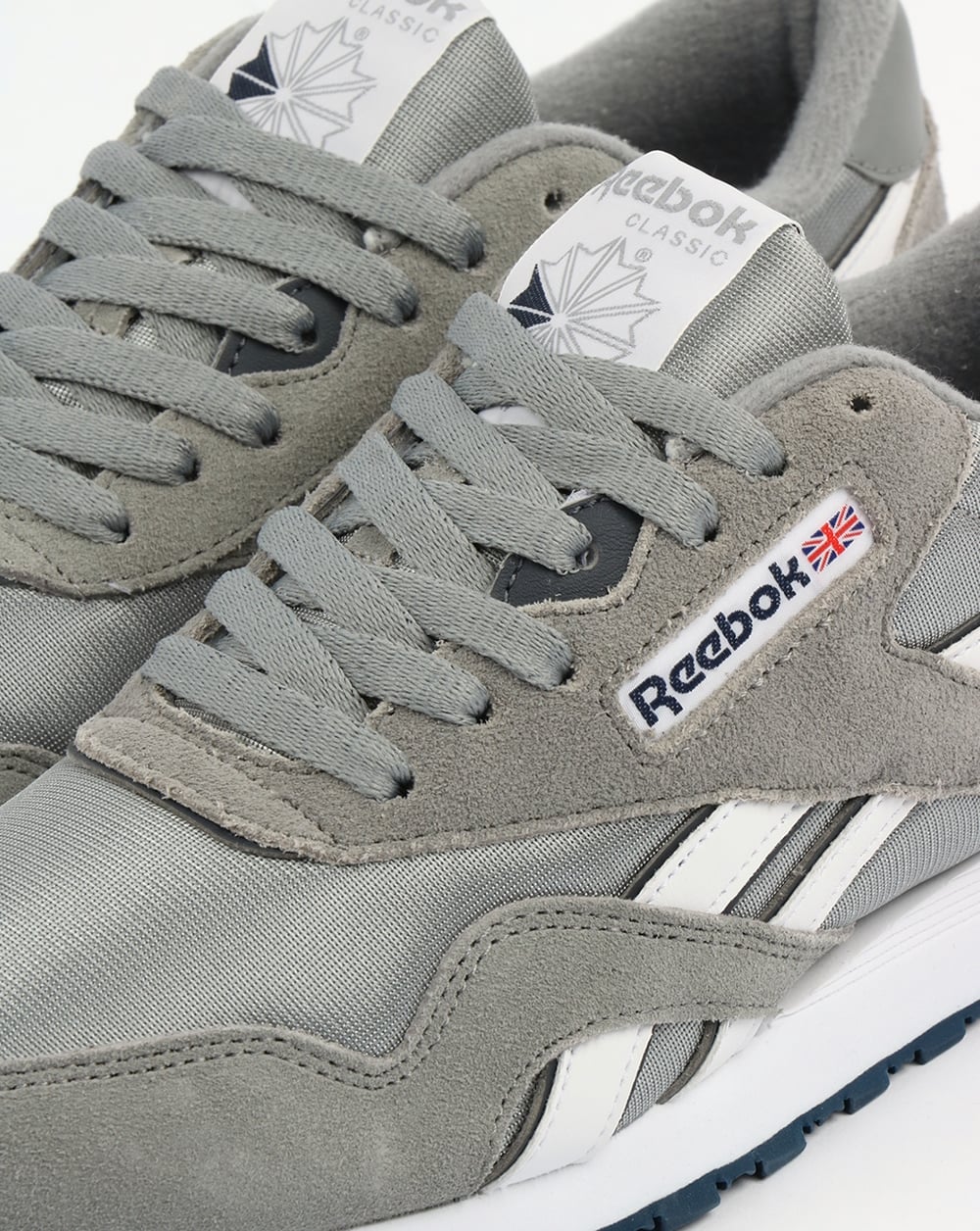 Reebok Classic Nylon Trainers Platinum/Jet Blue - Image 4