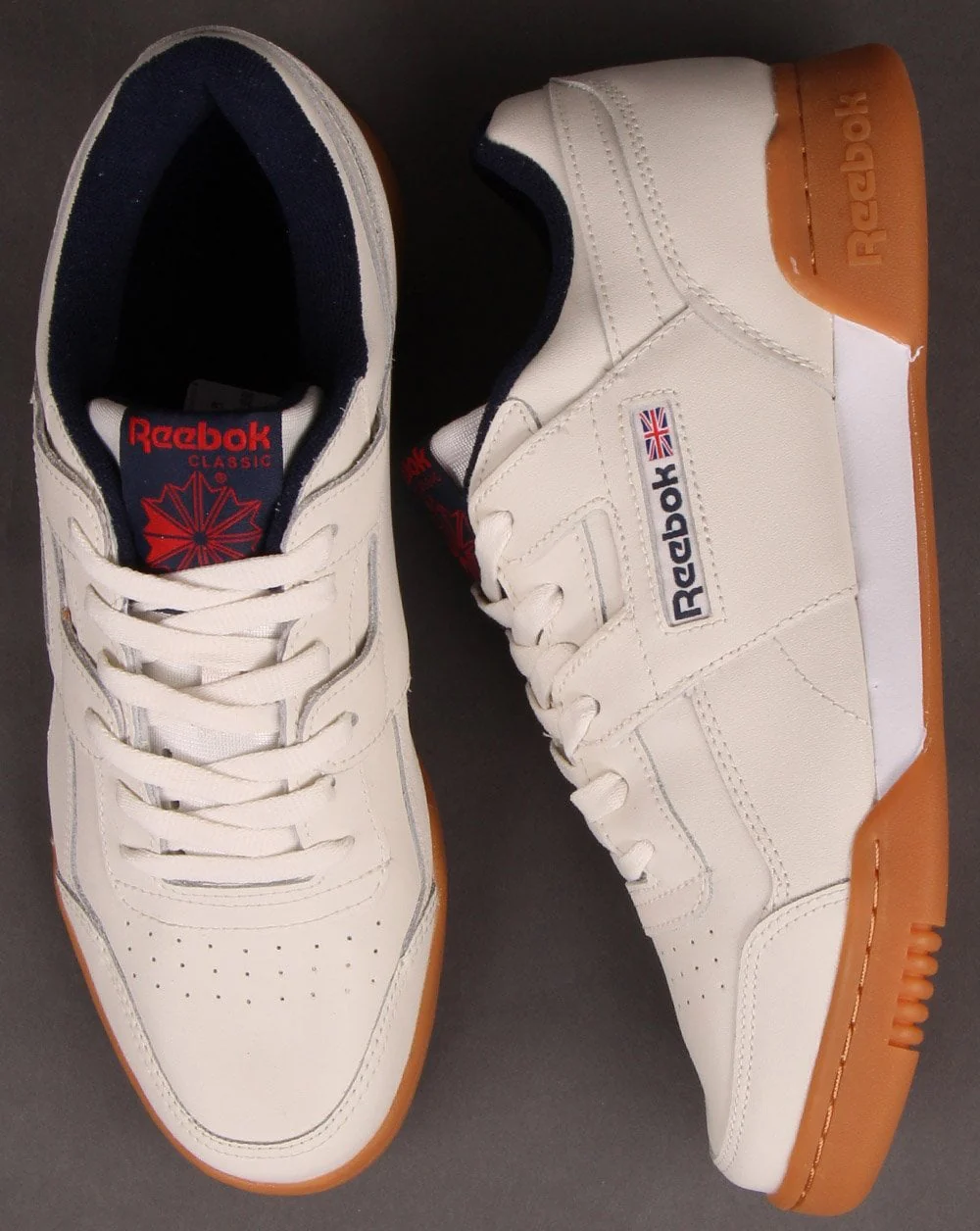 Reebok Workout Plus Trainers Chalk/Navy - Image 2
