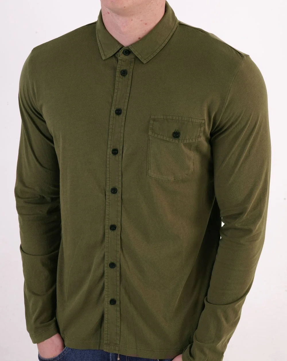 Replay Essential Shirt Military Green - Image 2