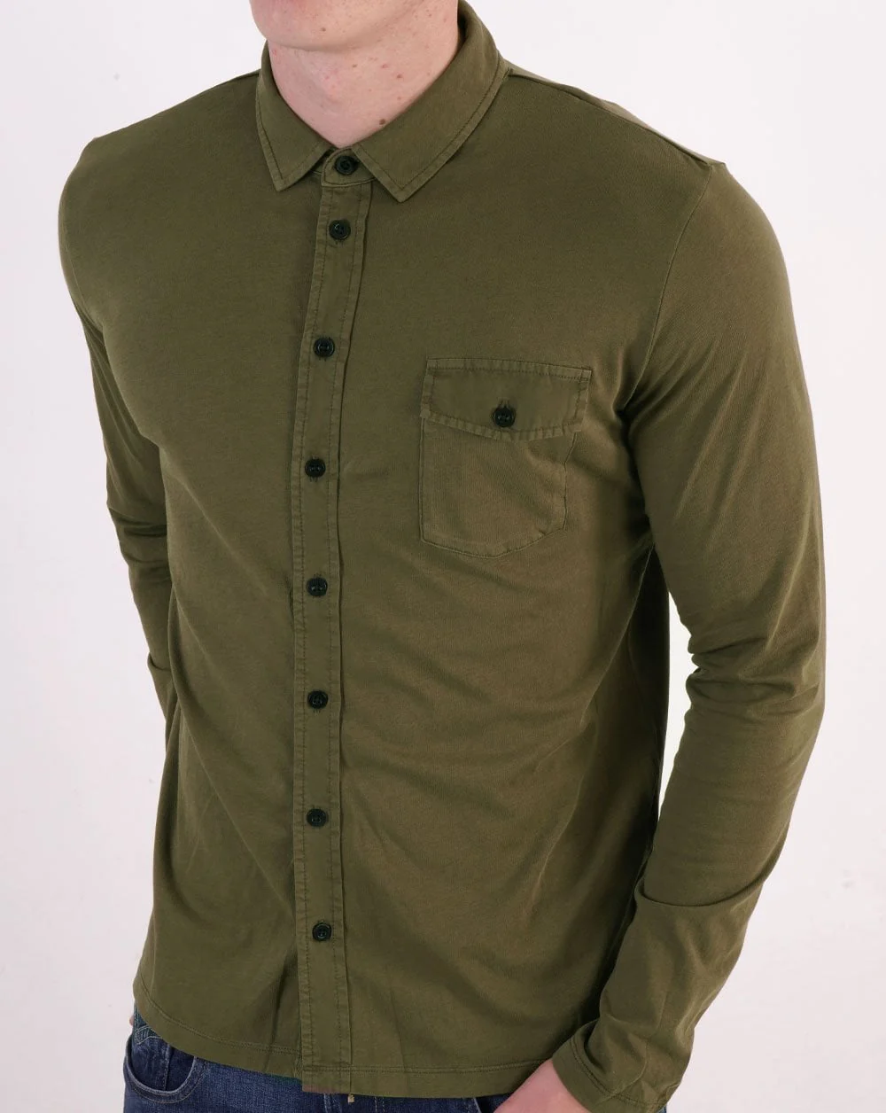 Replay Essential Shirt Military Green - Image 3