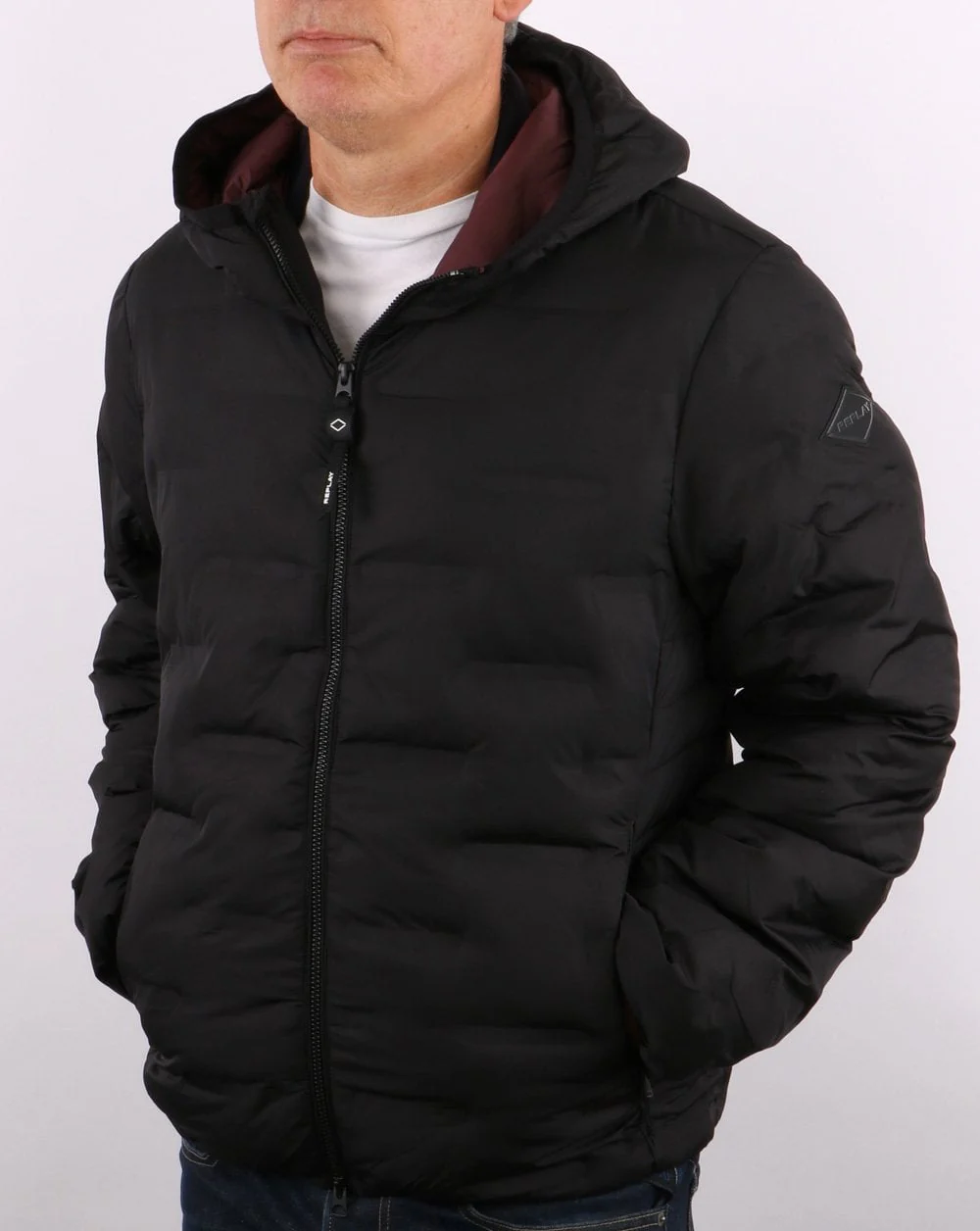 Replay Hooded Jacket Black - Image 3
