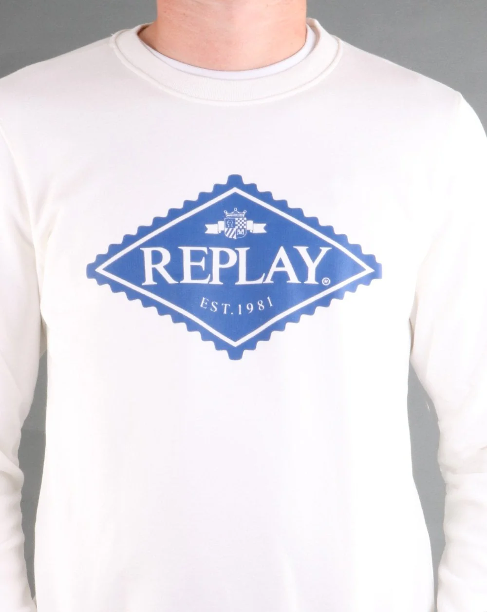 Replay Logo Sweatshirt White - Image 3