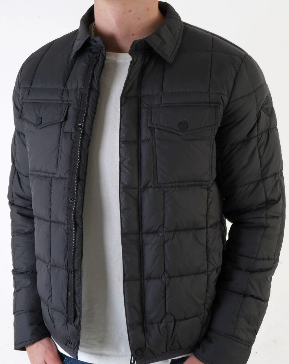 Replay Quilted Jacket Titanium - Image 5