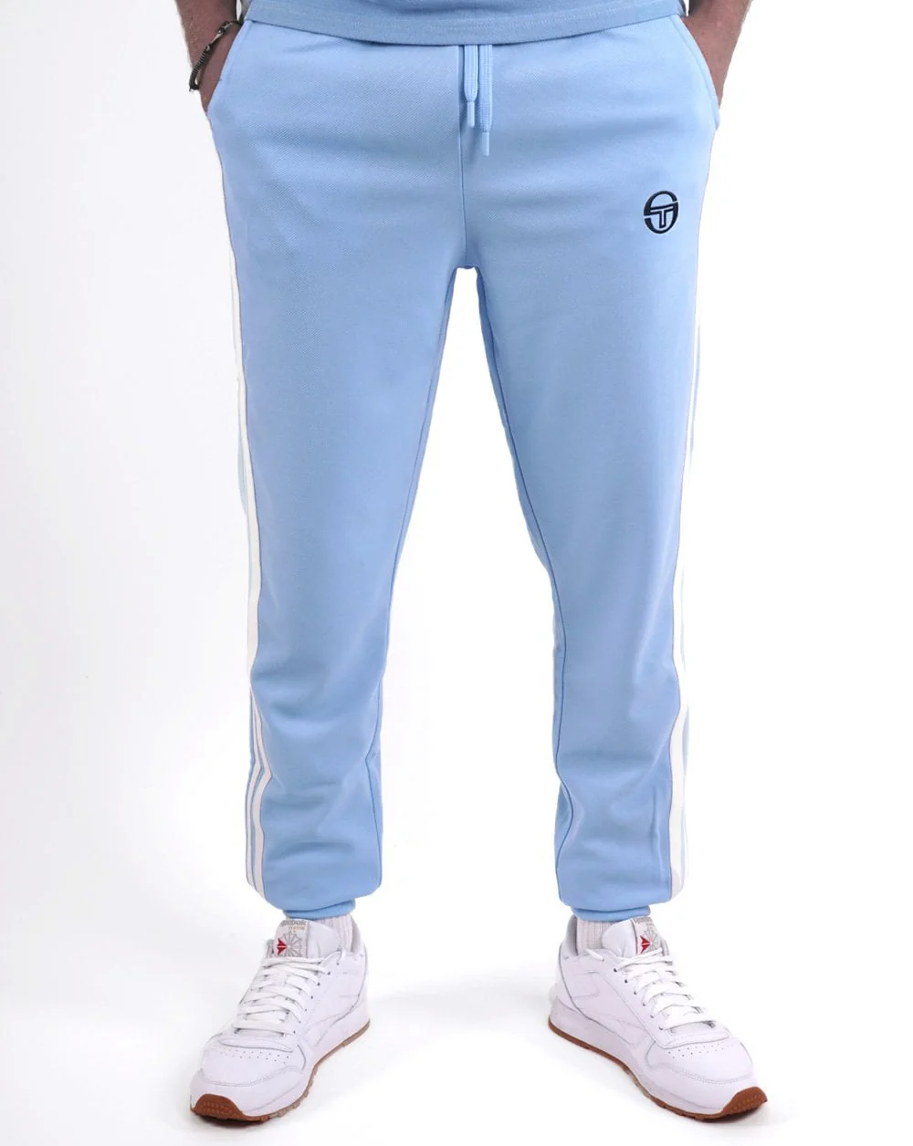 Sergio Tacchini 2 Stripe Track Pants Sky Blue/Gardenia