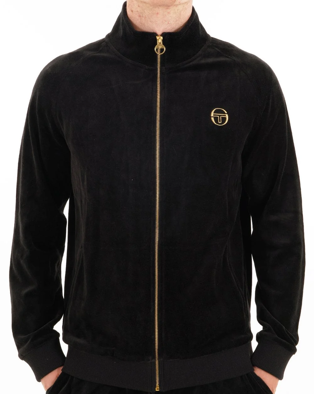 Sergio Tacchini Classic Velour Track Top Black - Image 3