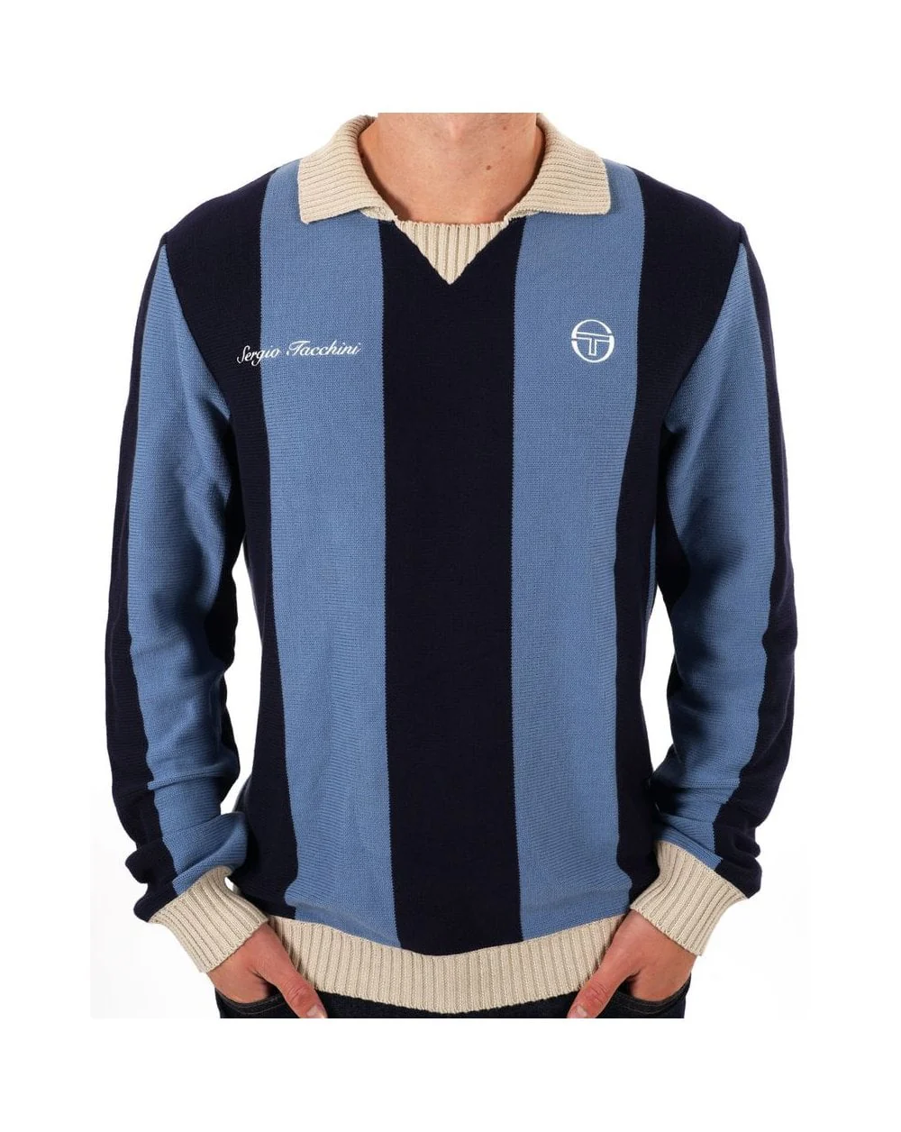 Sergio Tacchini Collared Knit Blue / Navy - Image 3