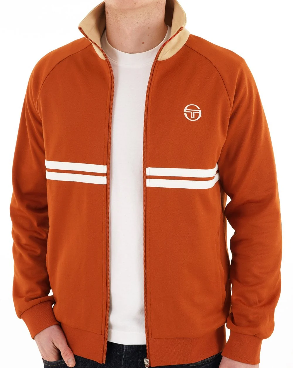 Sergio Tacchini Dallas Track Top Burnt Orange / Sand - Image 4