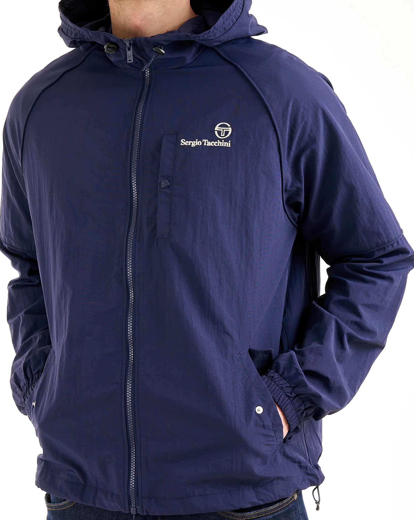 Sergio Tacchini Din Hooded Jacket Navy Blue/White