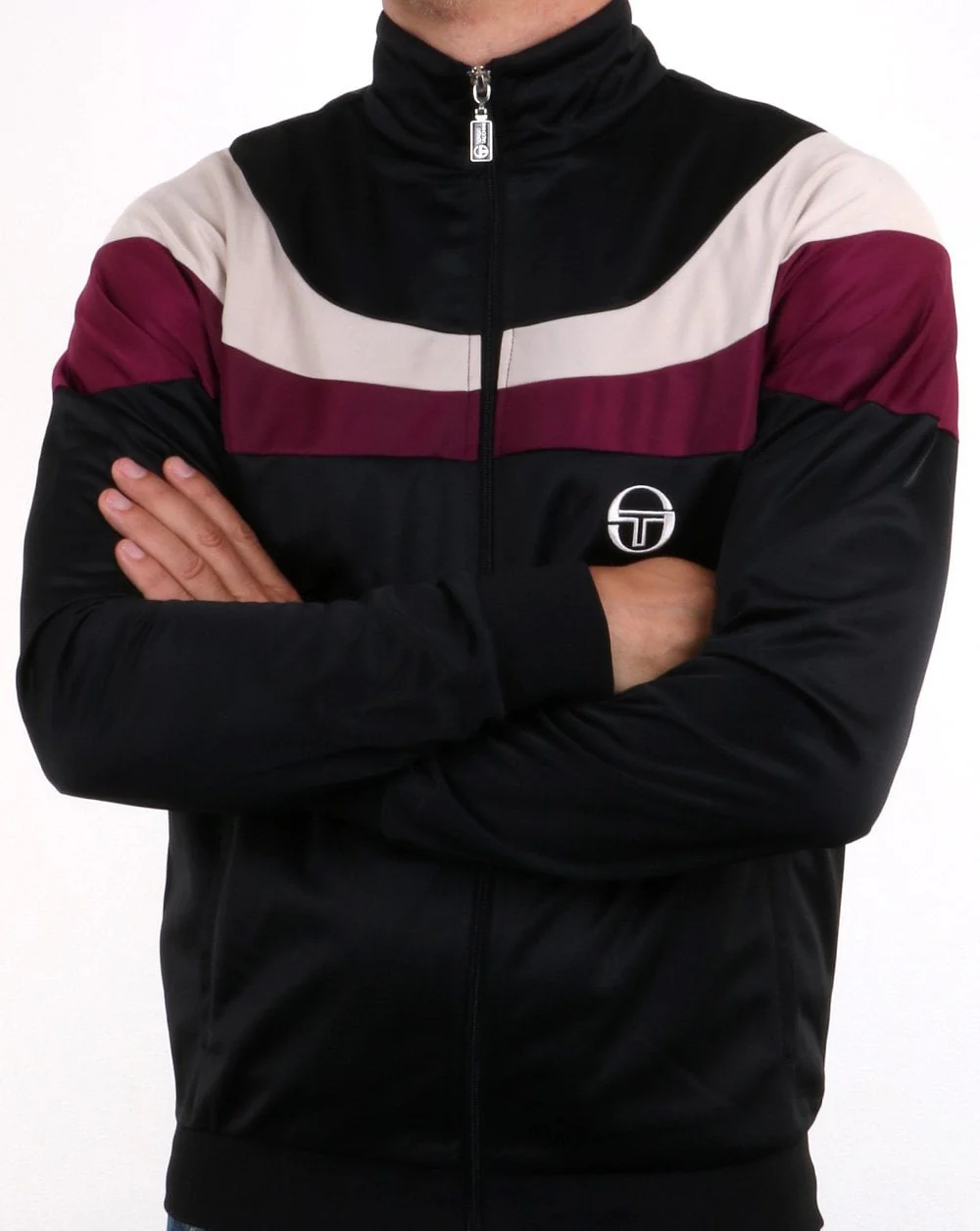 Sergio Tacchini Fohn Track Top Black/Off White - Image 4
