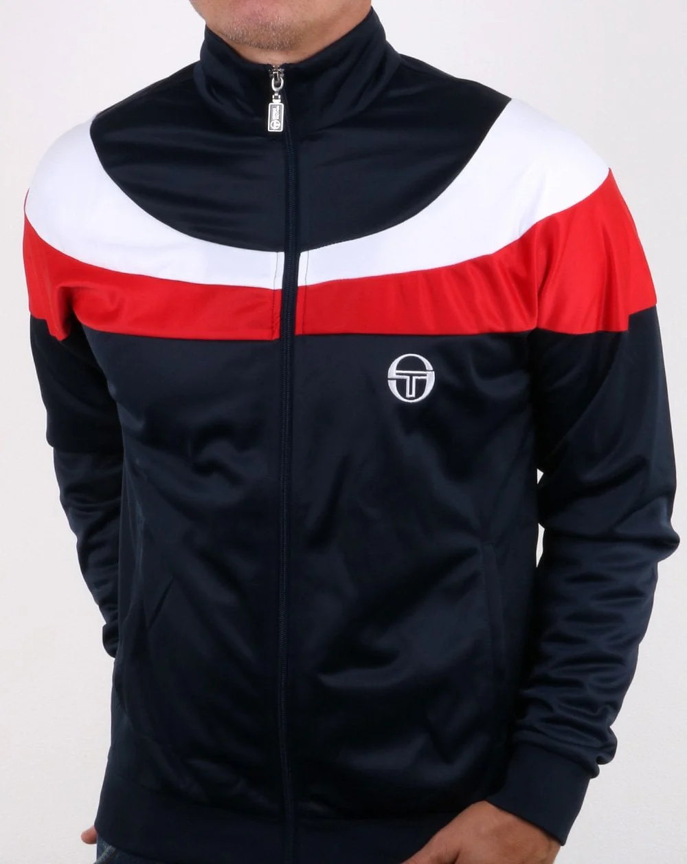 Sergio Tacchini Fohn Track Top Navy/white - Image 4