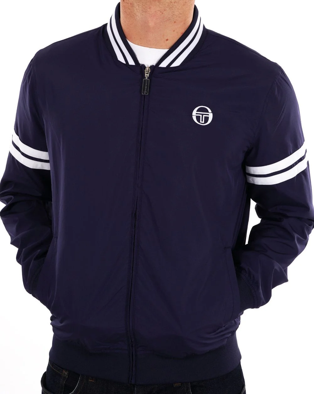 Sergio Tacchini Grello Bomber Jacket Navy White - Image 4