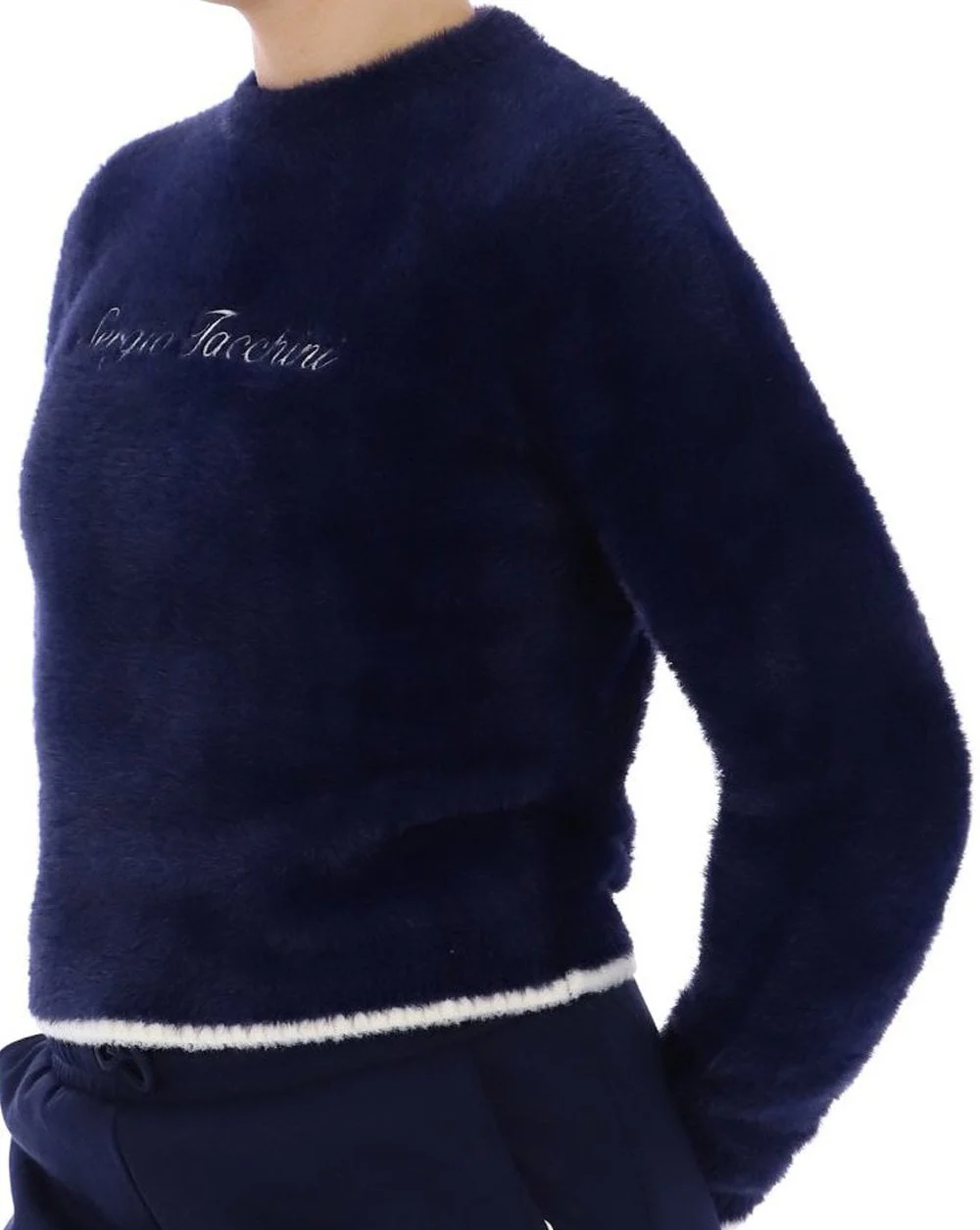 Sergio Tacchini Helena Brushed Crew Jumper Navy Blue - Image 3