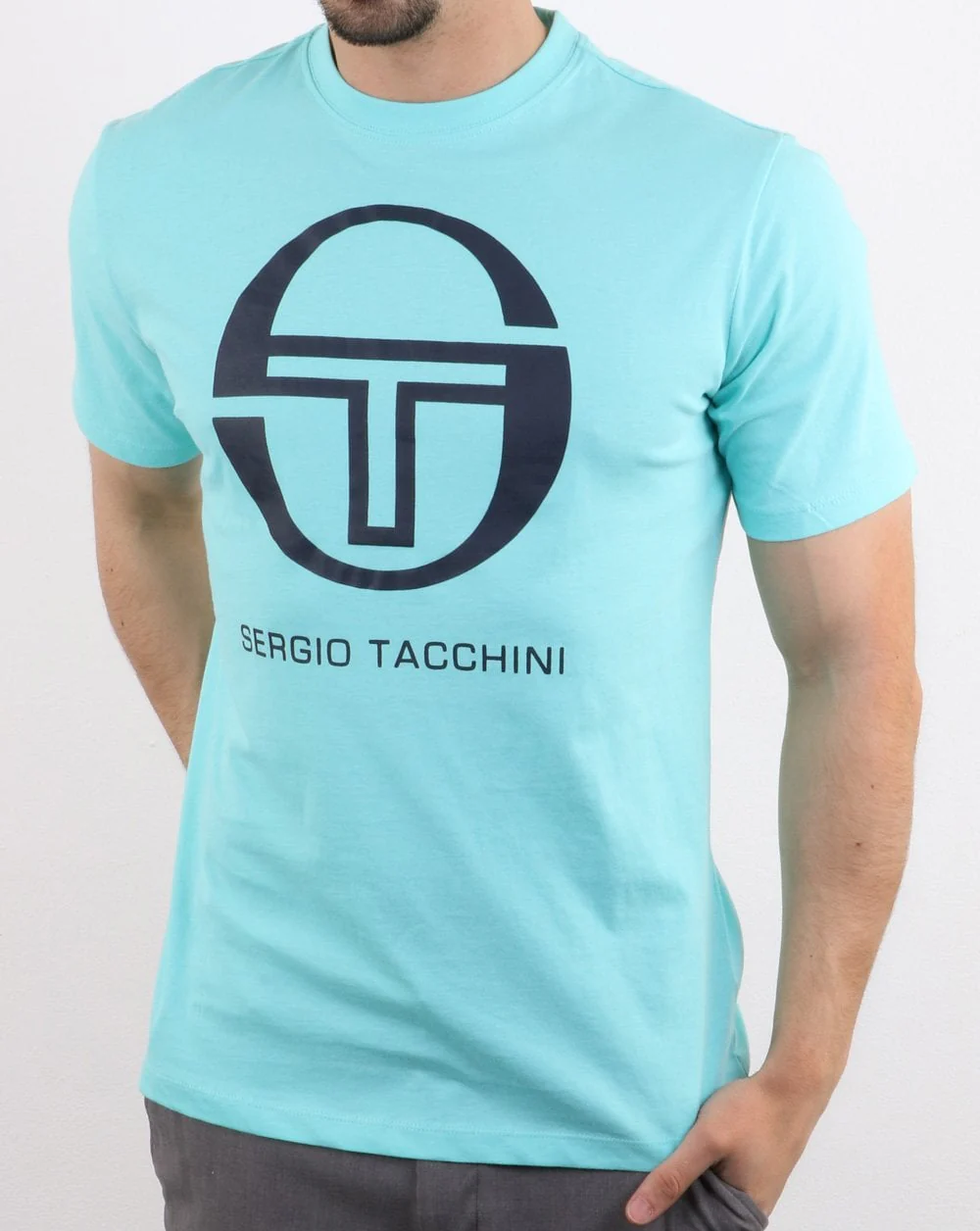 Sergio Tacchini Iberis T-shirt Aqua Blue/Navy - Image 2
