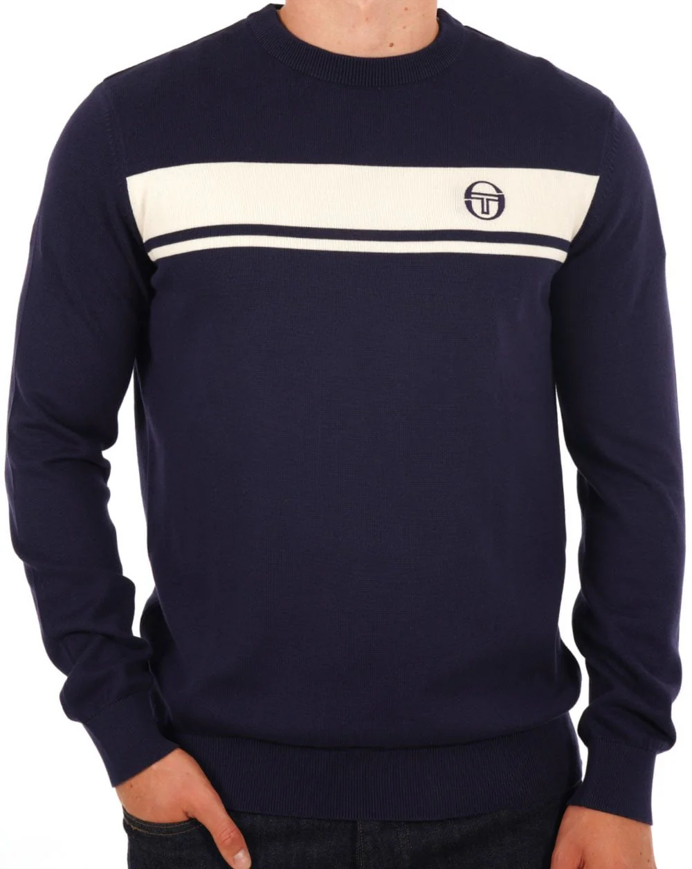 Sergio Tacchini Masters Crew Knit Navy Blue