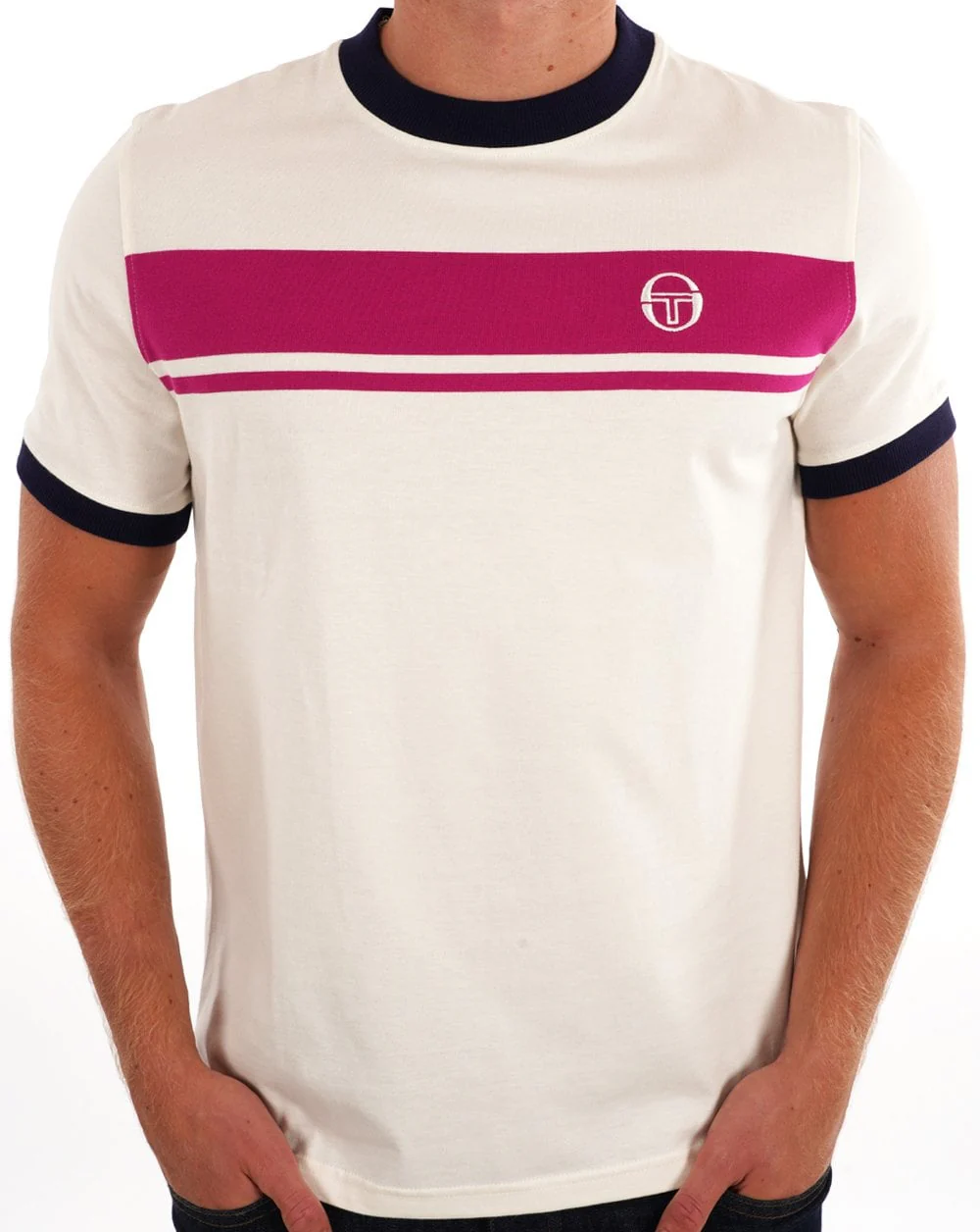 Sergio Tacchini Masters T Shirt Gardenia Fuschia - Image 3