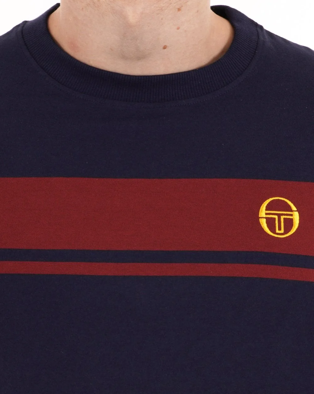 Sergio Tacchini Masters T Shirt Navy Blue/Deep Red - Image 2