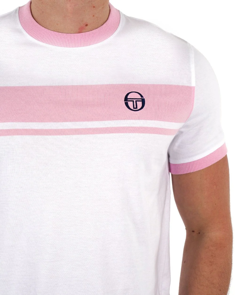 Sergio Tacchini Masters T Shirt White/Pink - Image 2