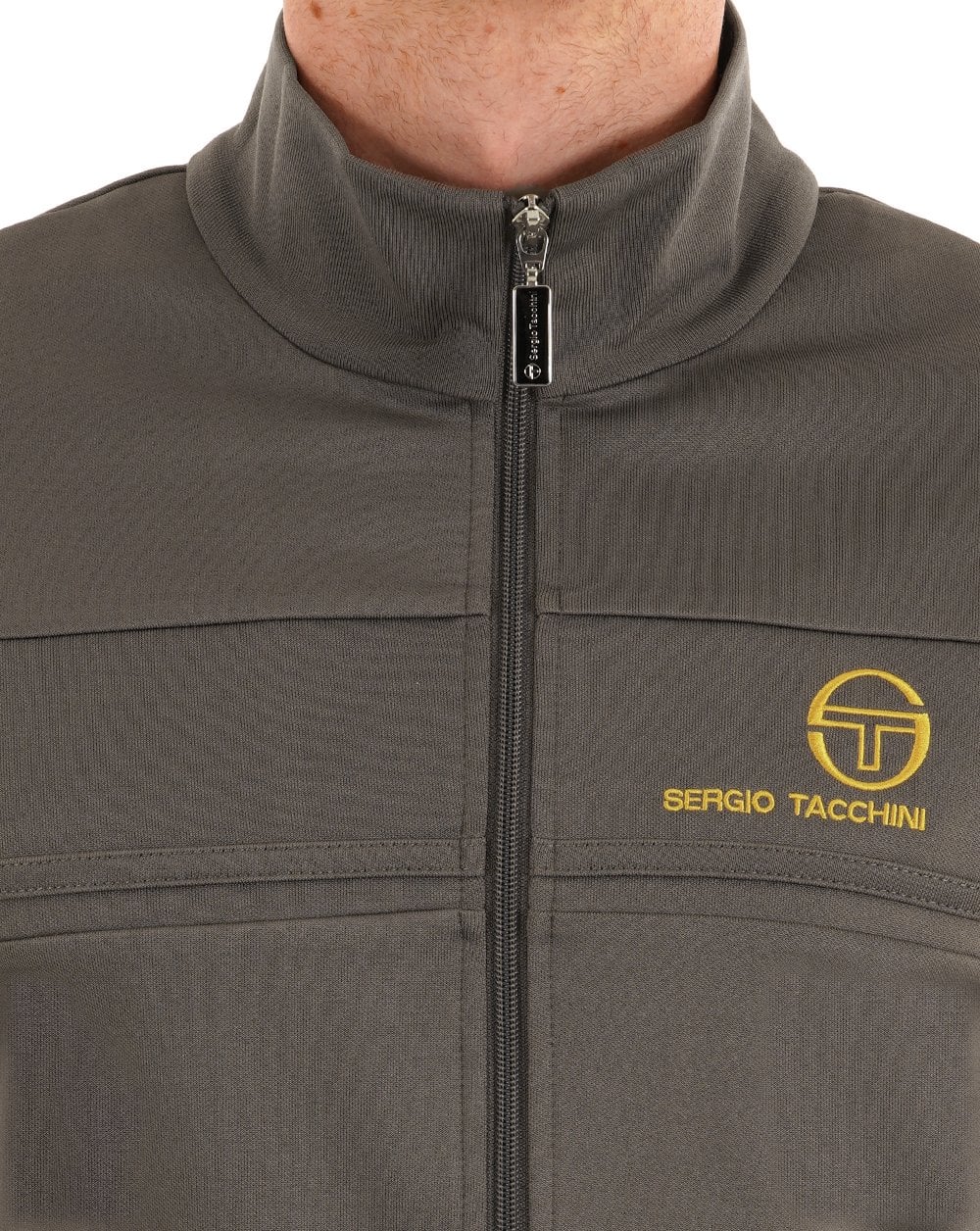 Sergio Tacchini Masters Track Top Charcoal Grey - Image 3