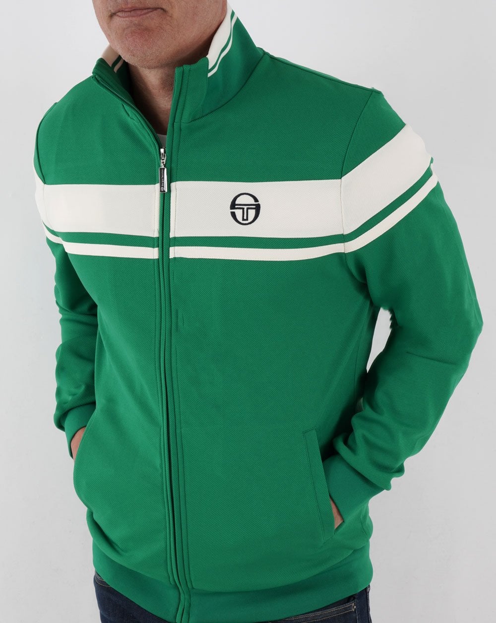 Sergio Tacchini Masters Track Top Green/White - Image 3