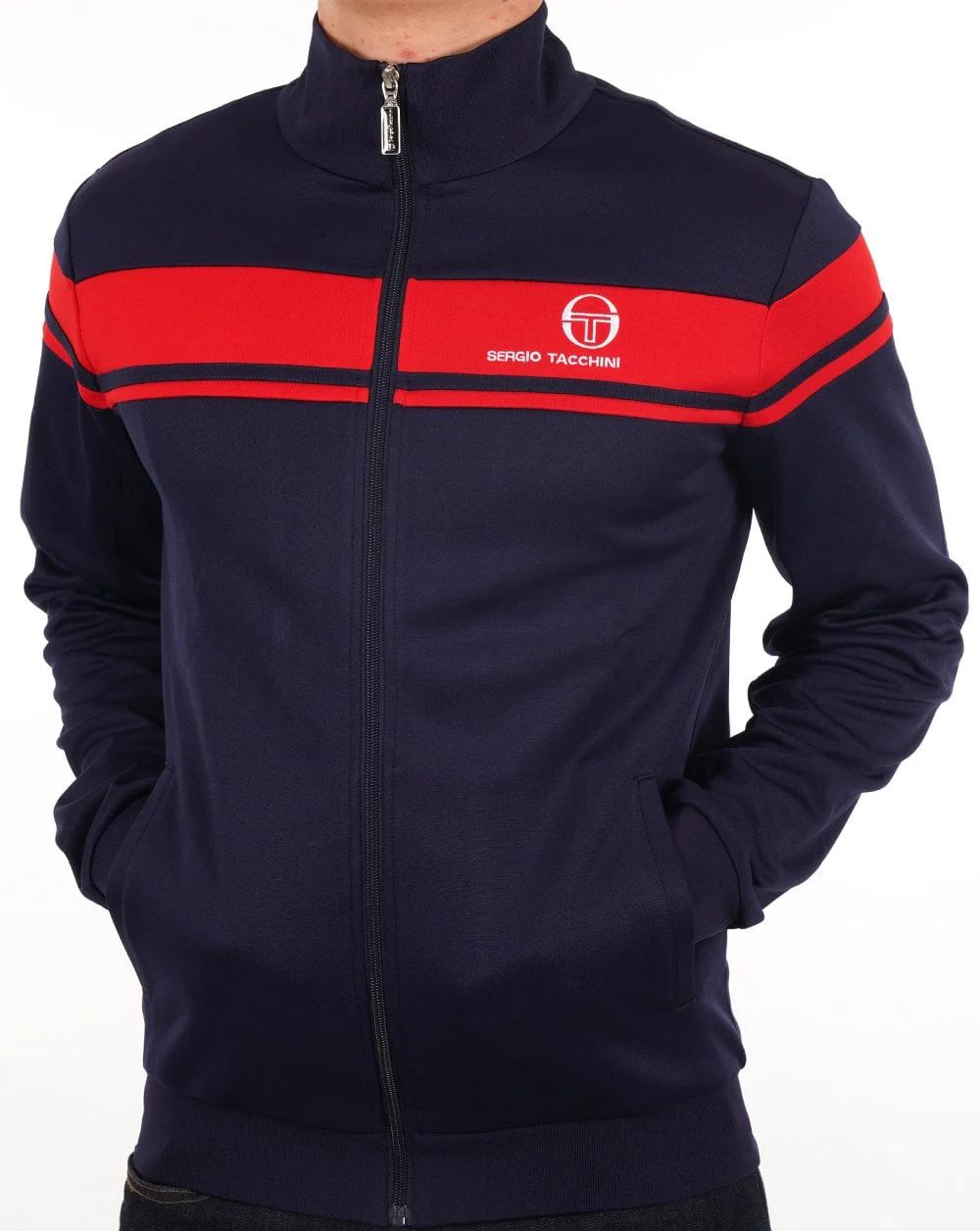 Sergio Tacchini Masters Track Top Navy Blue/Dark Red - Image 3